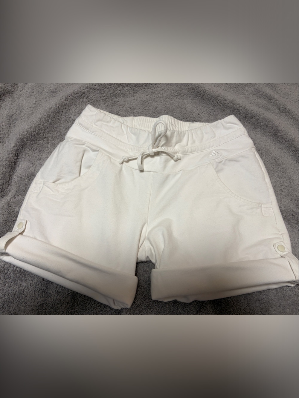 adidas women’s white casual shorts